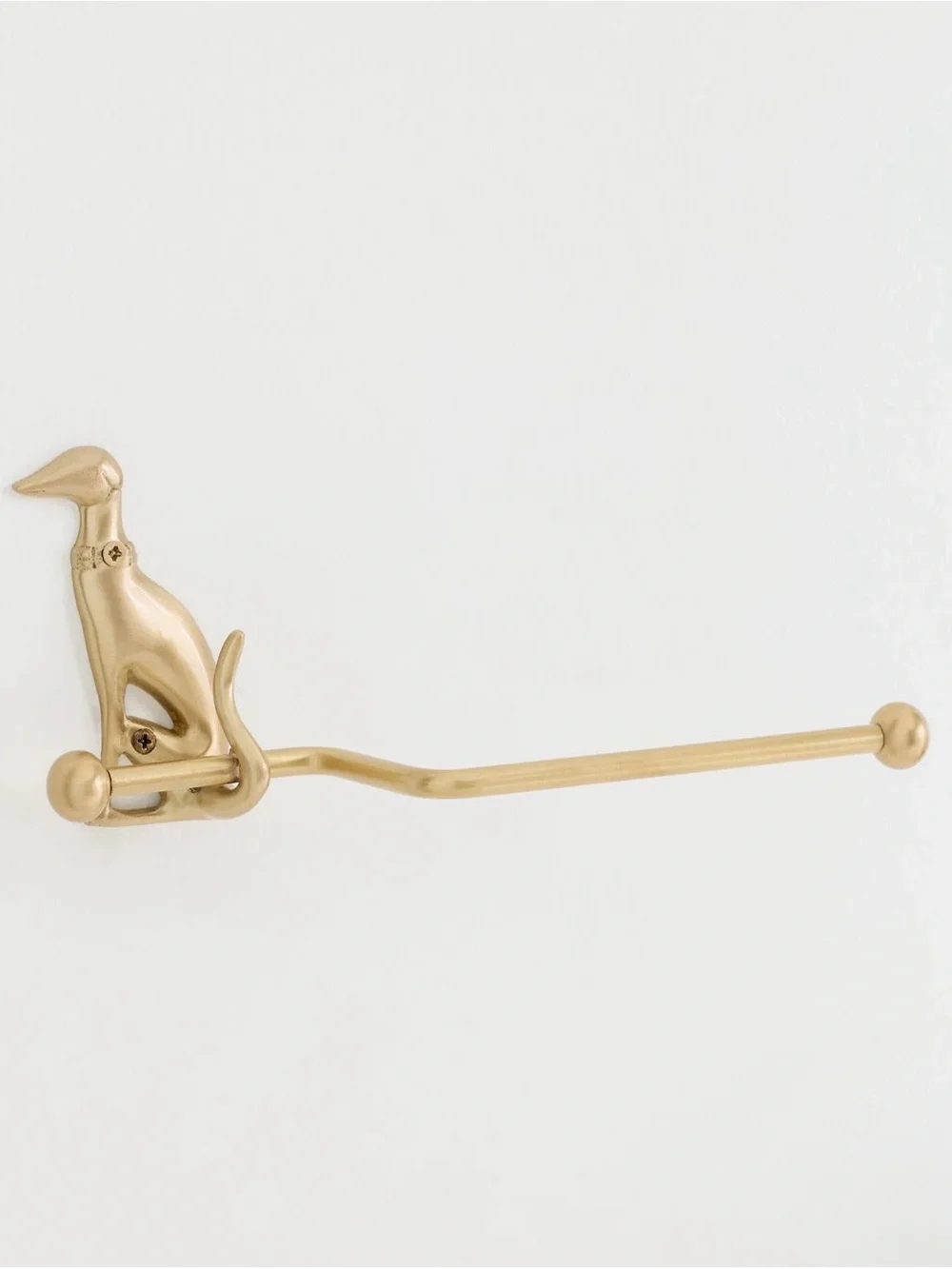 Anthropologie Caine Dog Toilet Paper Holder, Brushed Brass